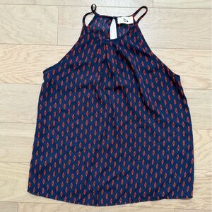 Red & Navy Blue Sleeveless Top